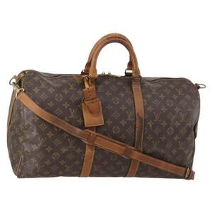 LOUIS VUITTON Monogram Keepall Bandouliere 50 Boston Bag M41416 LV Auth 150063